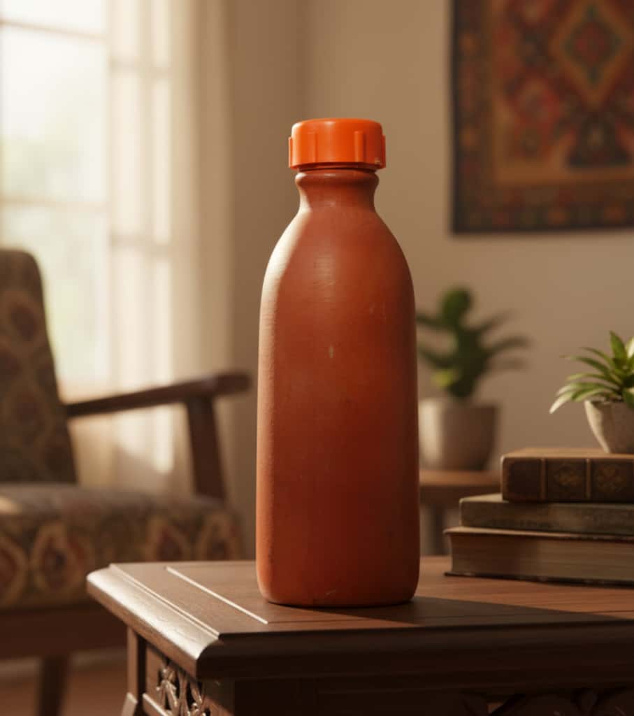 Product Title Authentic Handmade Terracotta Water Bottle (500 ml) – Eco-Friendly Clay Bottle for Naturally Cool, Alkaline Water