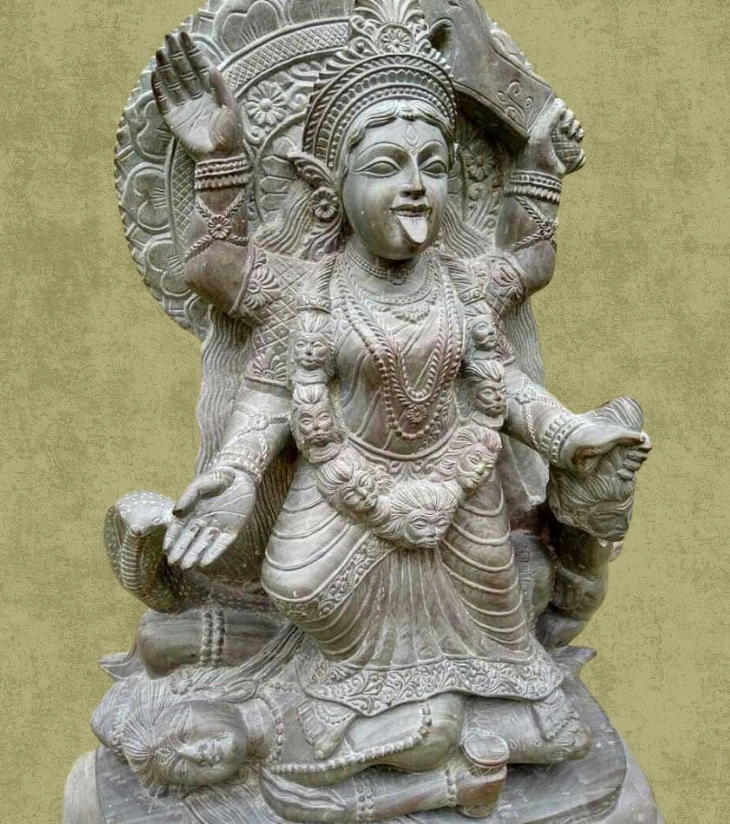 Premium Authentic Handmade Soapstone Carving – Goddess Kali Idol (18