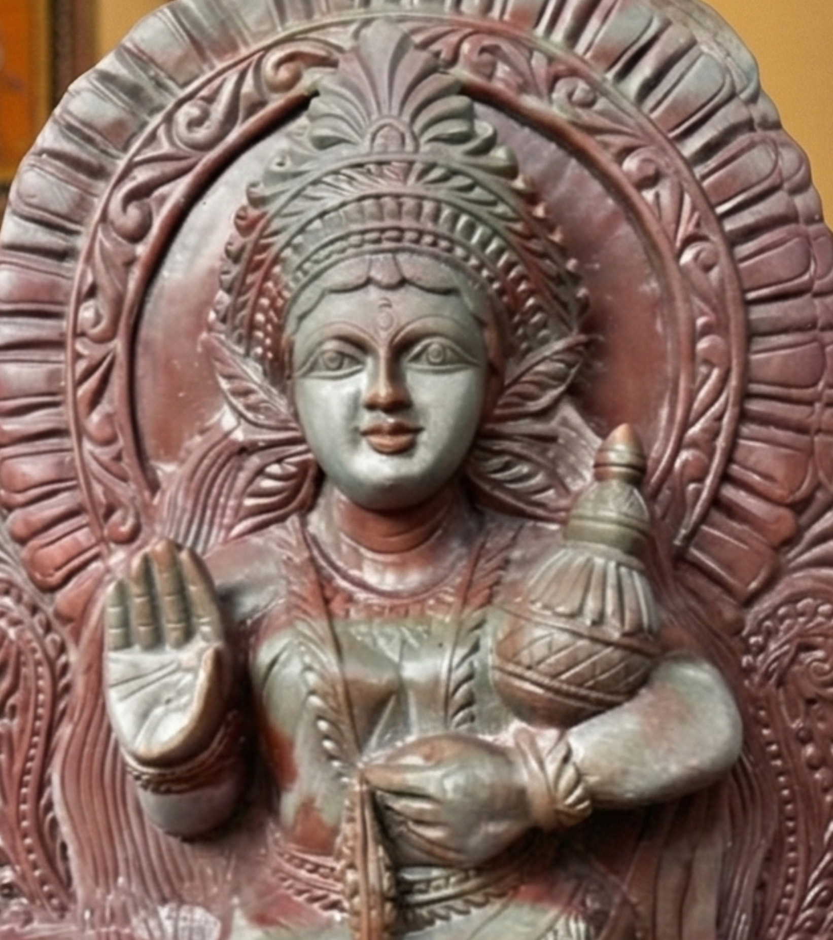 Premium Authentic Handmade Soapstone Carving – Goddess Lakshmi Devi Idol (5