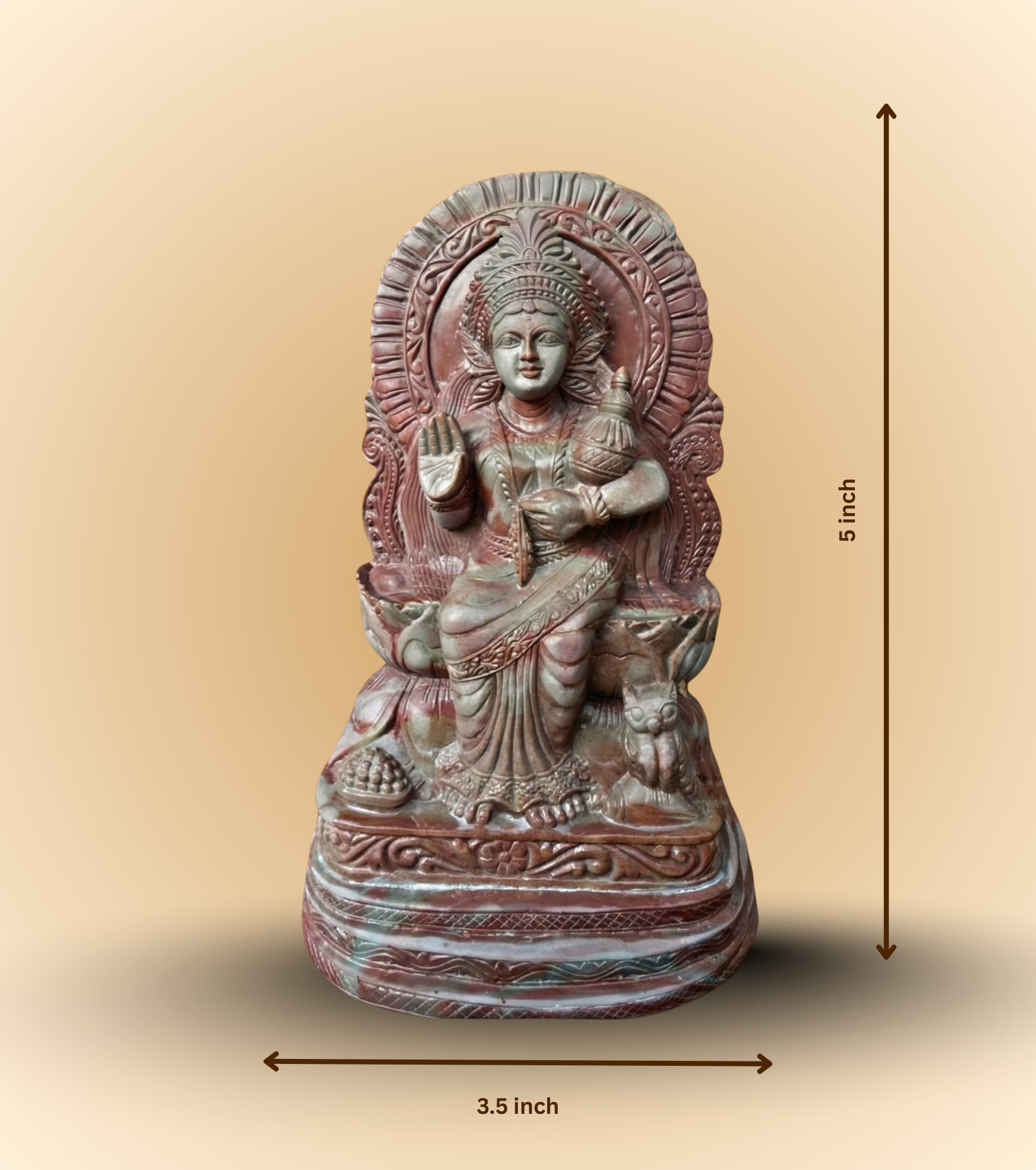 Premium Authentic Handmade Soapstone Carving – Goddess Lakshmi Devi Idol (5