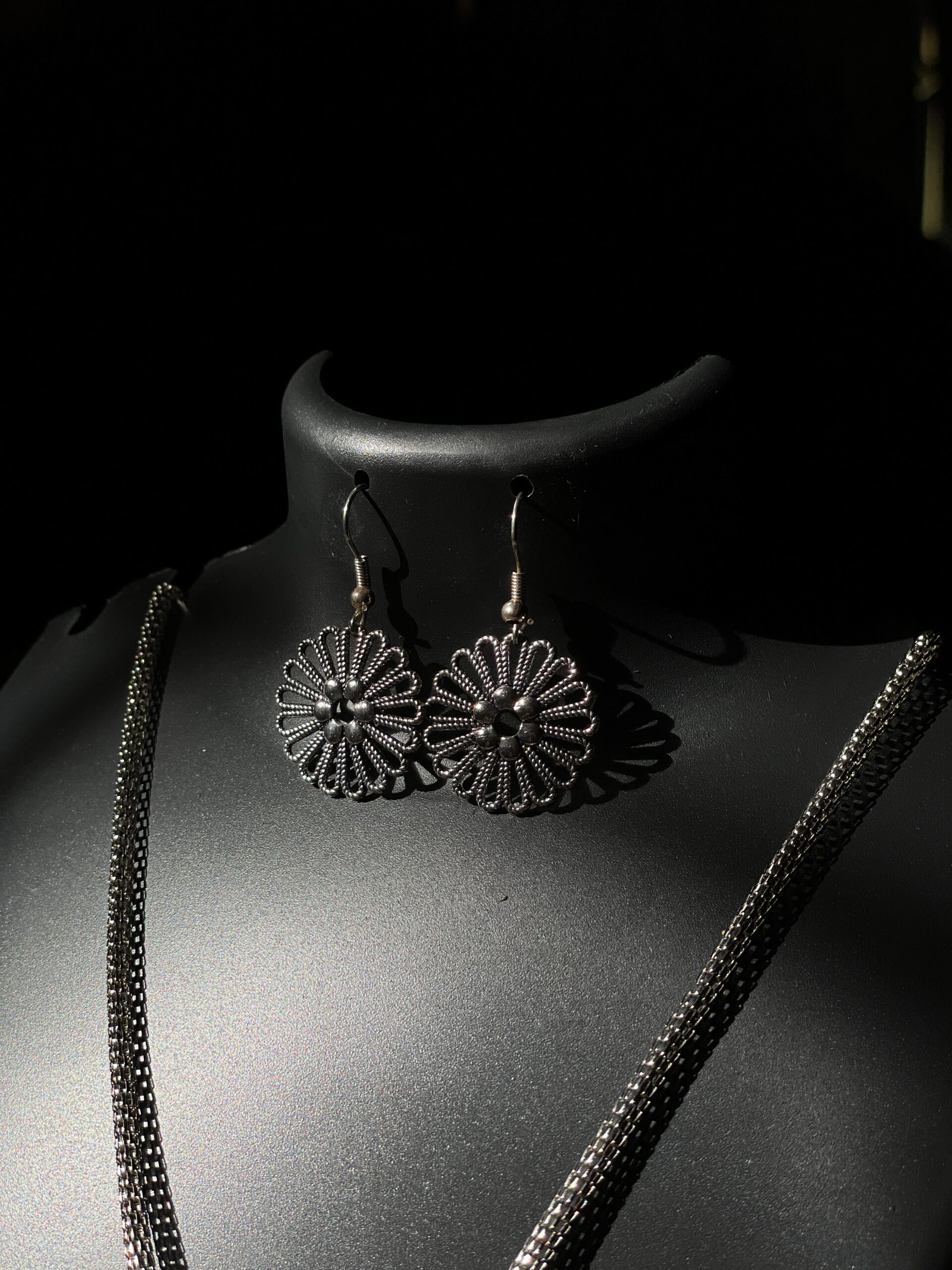 Premium Authentic Oxidized Tribal Jewelry – Tribal Sunburst Pendant Set with Earrings
