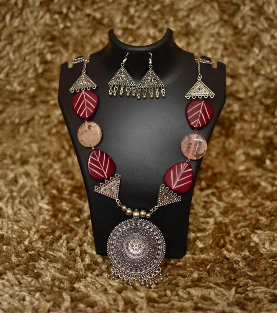 Premium Authentic Oxidized Tribal Jewelry – Tribal Radiance Necklace Set with Earrings