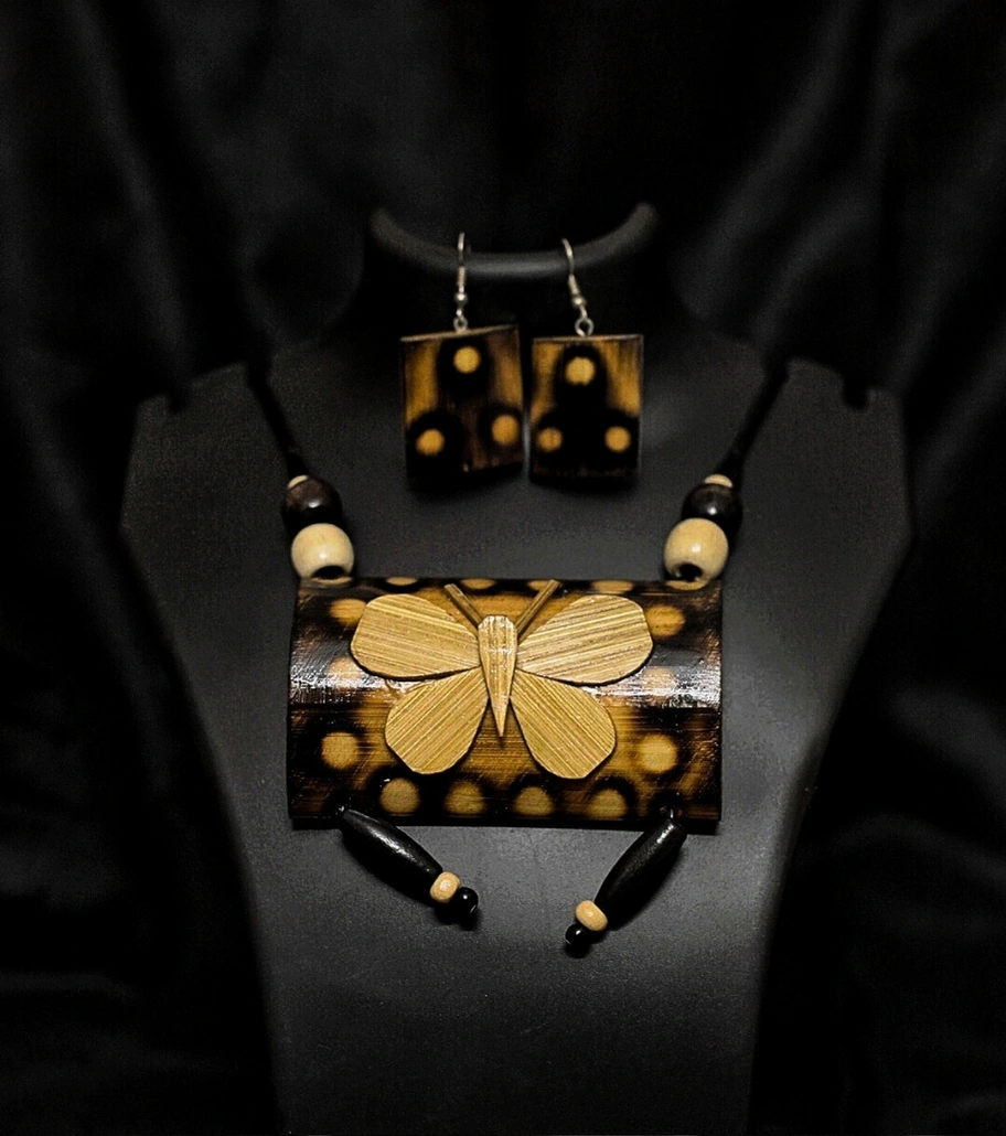 Premium Handmade Eco-Friendly Jewelry – Rustic Wings Bamboo Necklace Set