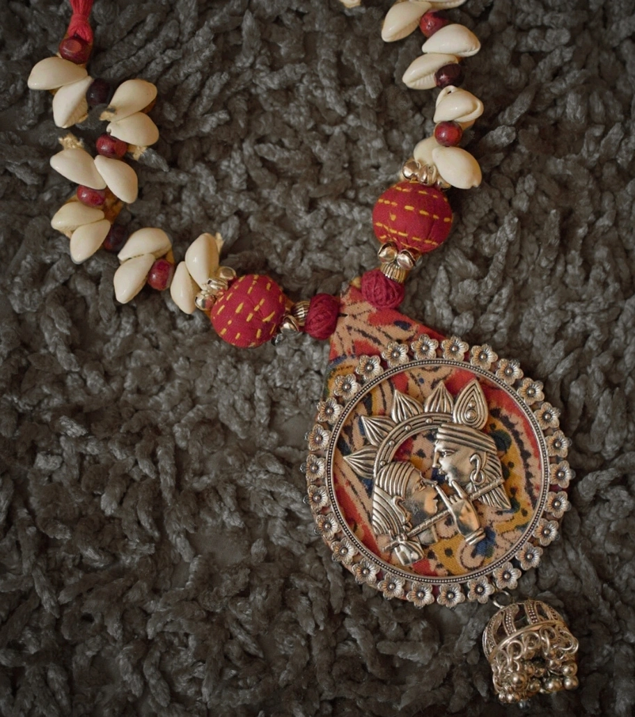 Premium Authentic Tribal Fusion Jewelry – Radha-Krishna Cowrie Harmony Necklace Set
