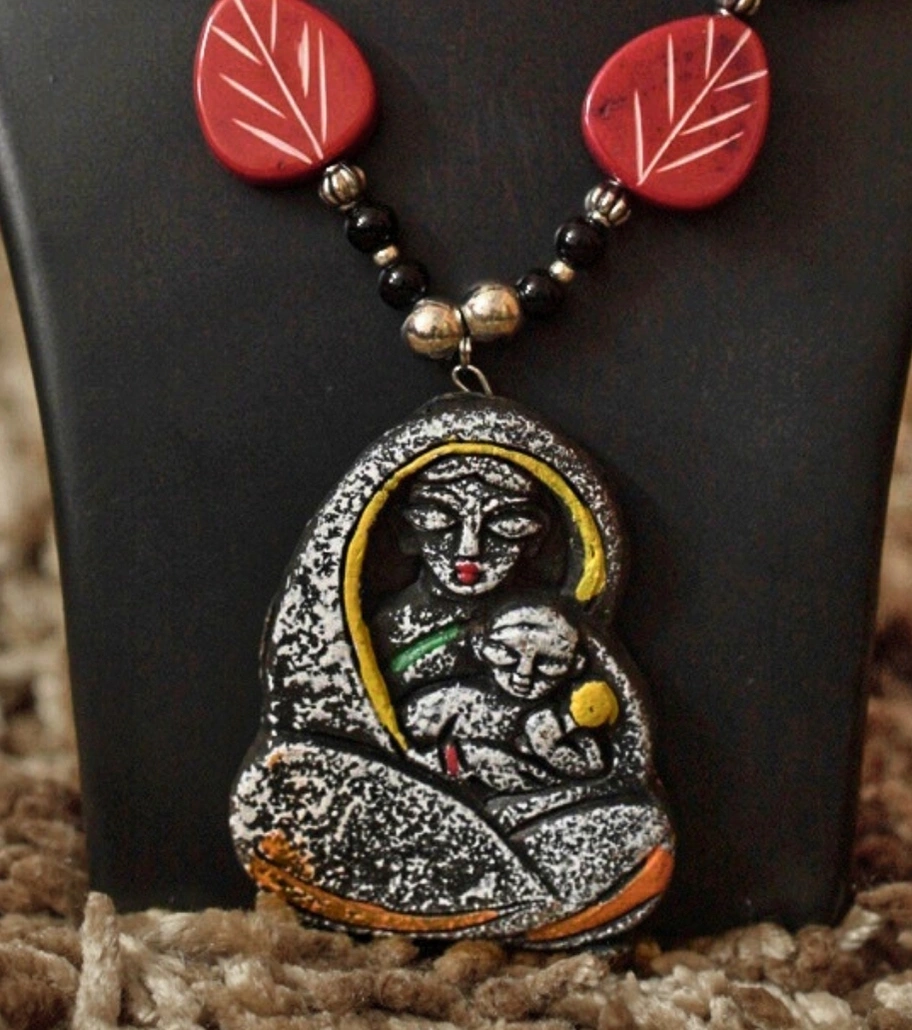 Premium Handmade Terracotta-Style Jewelry – Mother's Embrace Tribal Necklace Set