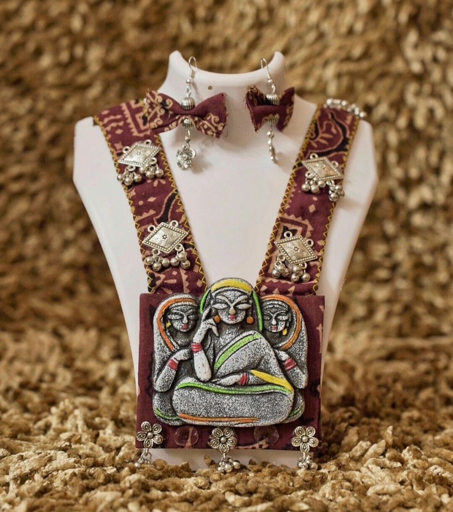 Premium Handmade Mixed-Media Jewelry – Madhurya Tribal Art Necklace Set