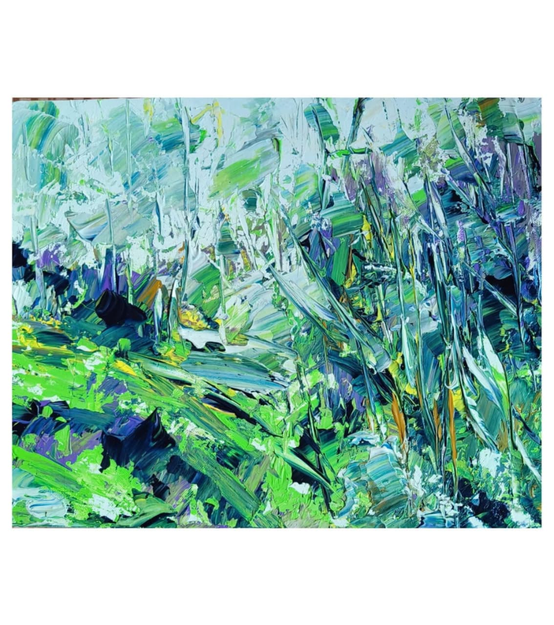 Premium Original Abstract Art – Whispers of Wood by Vikram Kumar Mukherjee (18"x12" Acrylic Palette Knife Painting)