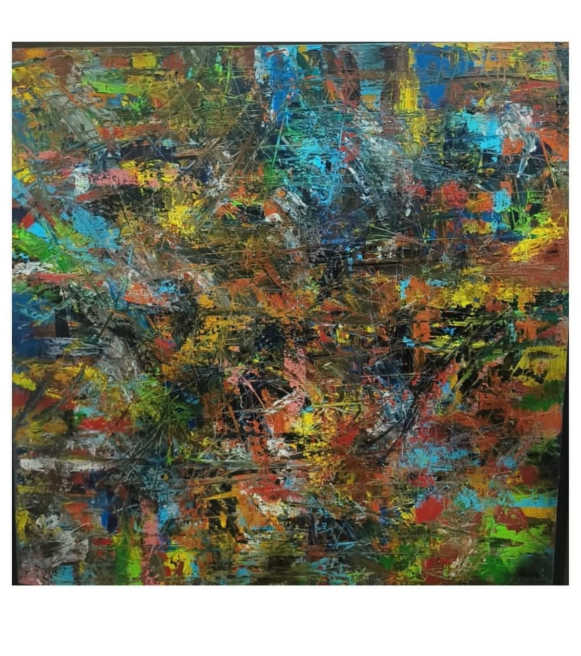Premium Original Abstract Art – Urban Symphony by Vikram Kumar Mukherjee (36"x36" Acrylic Impasto Painting)