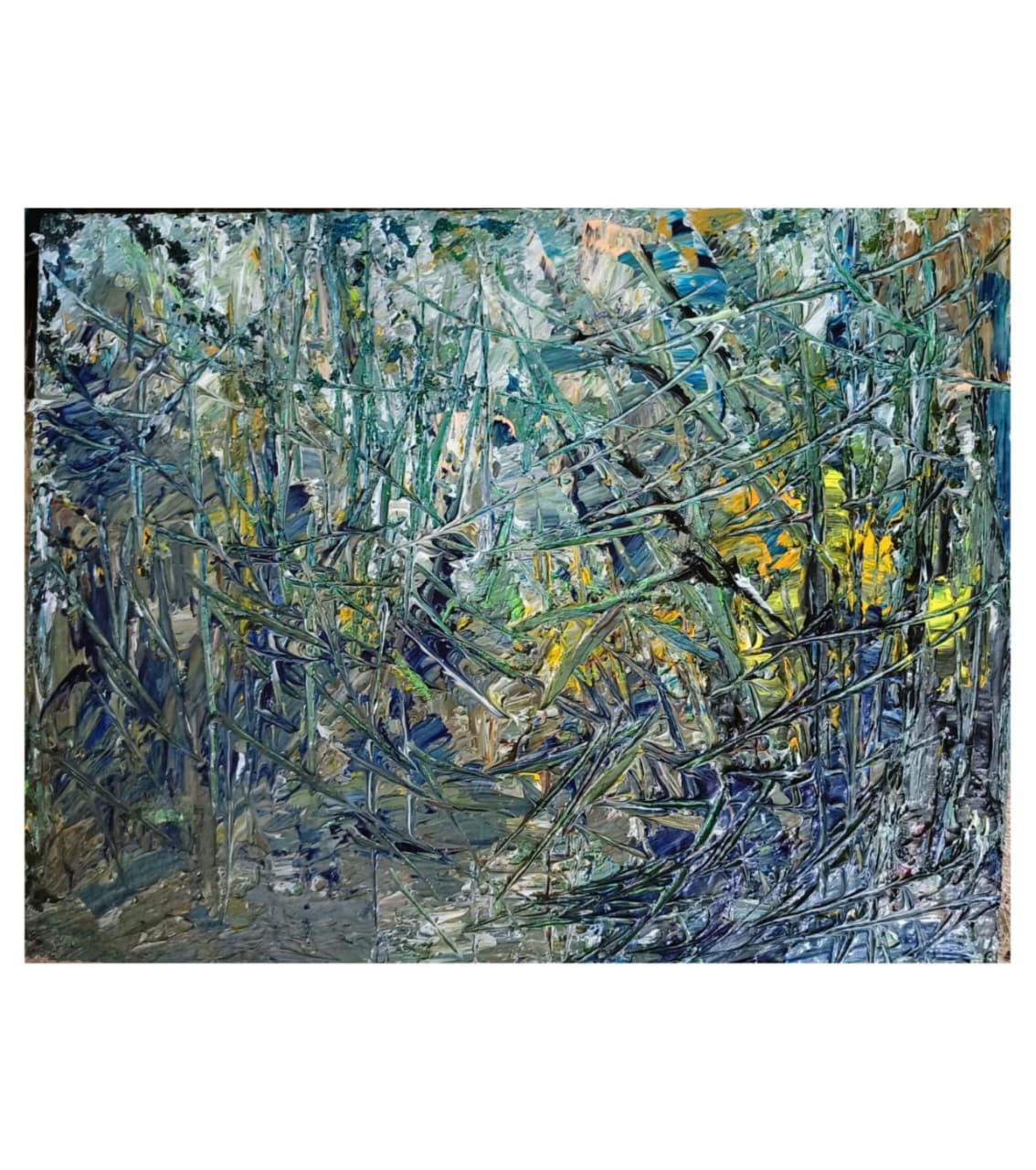 Premium Original Abstract Art – Untamed Symphony by Vikram Kumar Mukherjee (18"x12" Acrylic Palette Knife Painting)