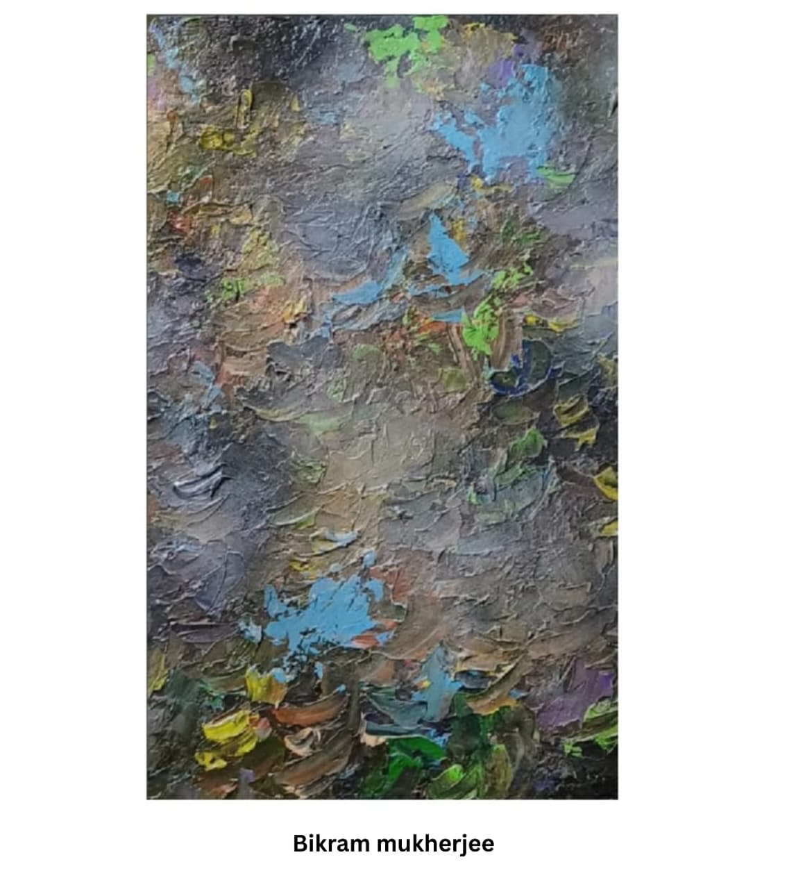 Premium Original Abstract Art – Submerged Echoes by Vikram Kumar Mukherjee (36"x24" Acrylic Extreme Impasto Painting)
