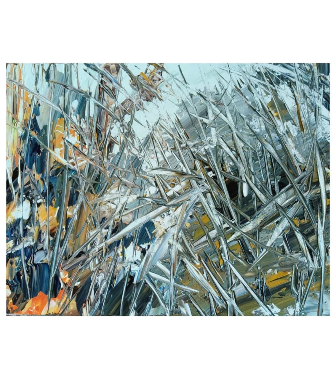 Premium Original Abstract Art – Mute Grasses by Vikram Kumar Mukherjee (18