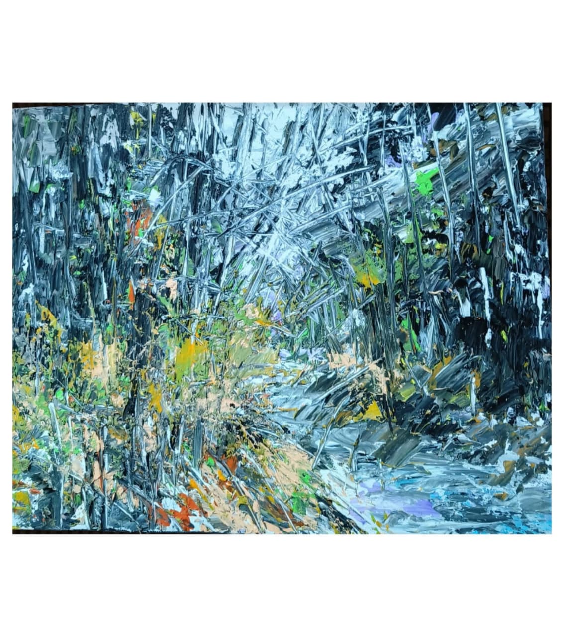 Premium Original Abstract Art – Knife Work by Vikram Kumar Mukherjee (18"x12" Acrylic Palette Knife Painting)