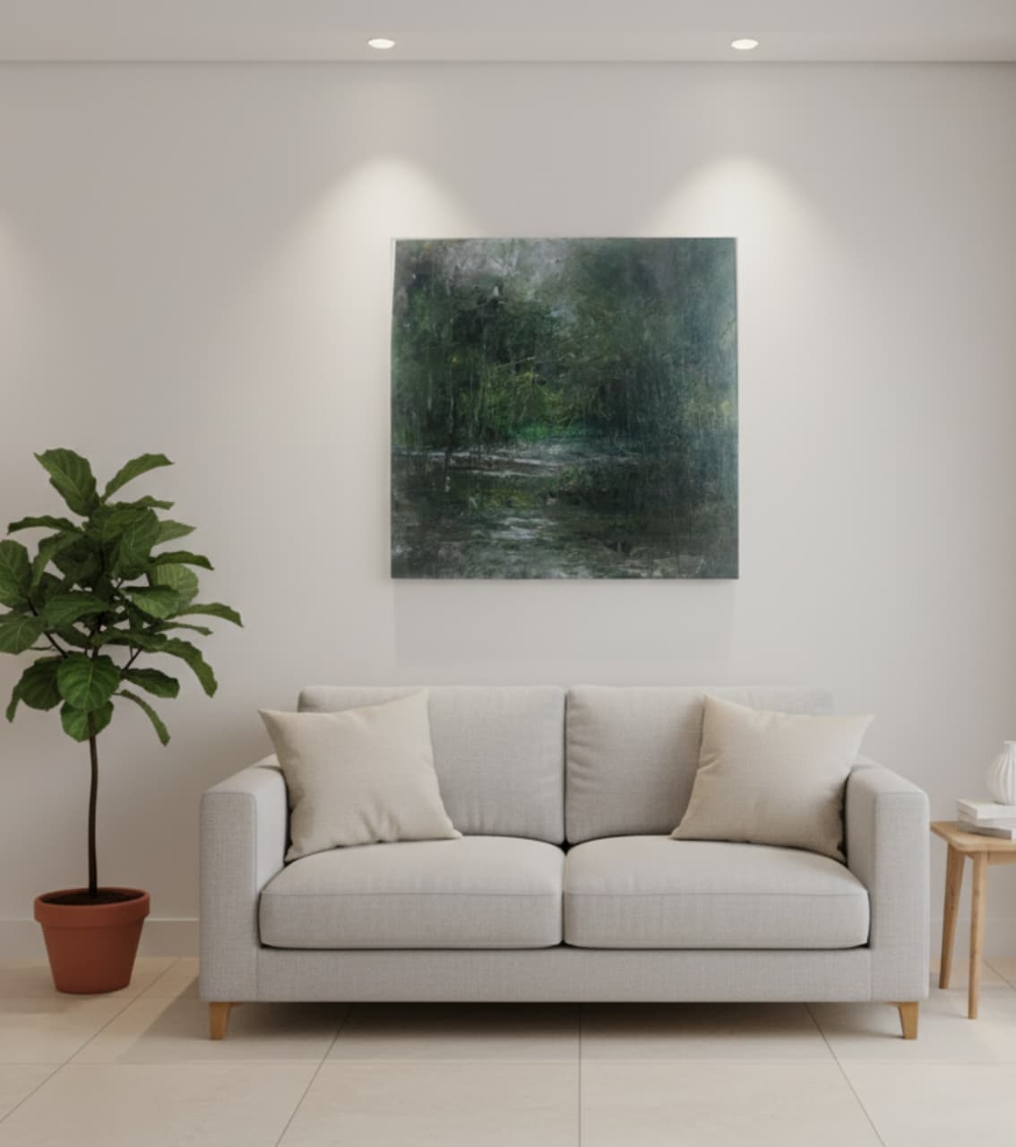 Premium Original Abstract Landscape – Deep Forest Whispers by Vikram Kumar Mukherjee (14