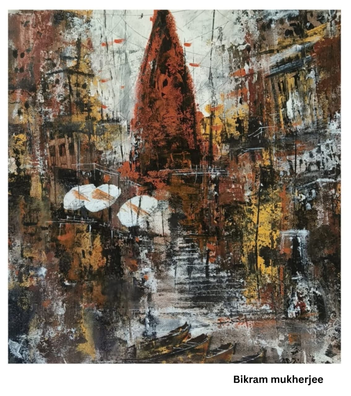 Premium Original Indian Heritage Art – Ascent of the Temple by Vikram Kumar Mukherjee (14