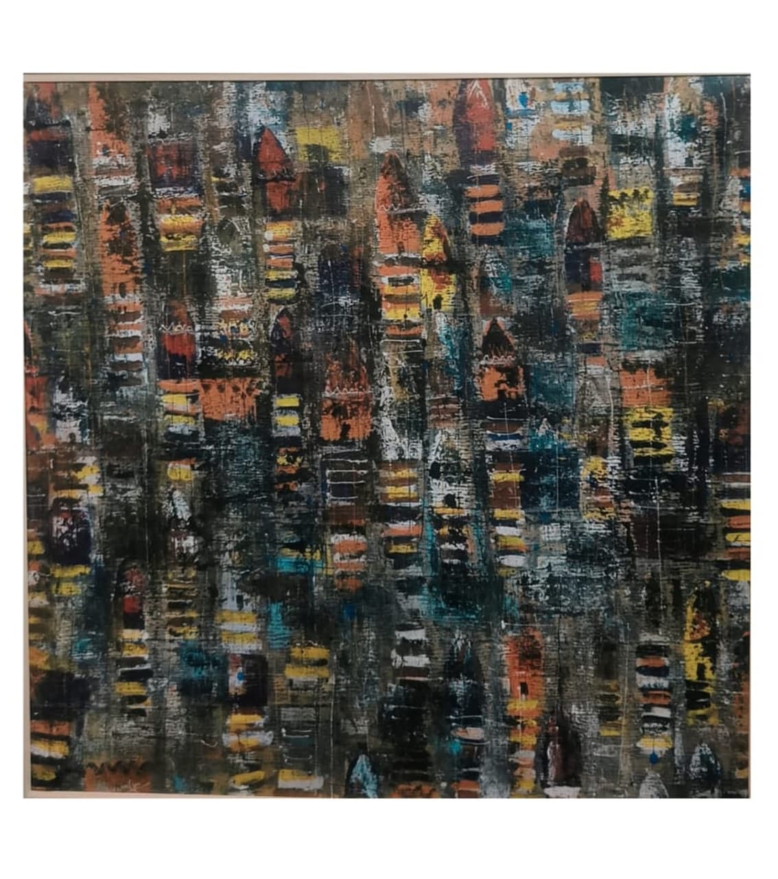 Premium Original Contemporary Art – Abstract by Vikram Kumar Mukherjee (36"x36" Acrylic Impasto Painting)