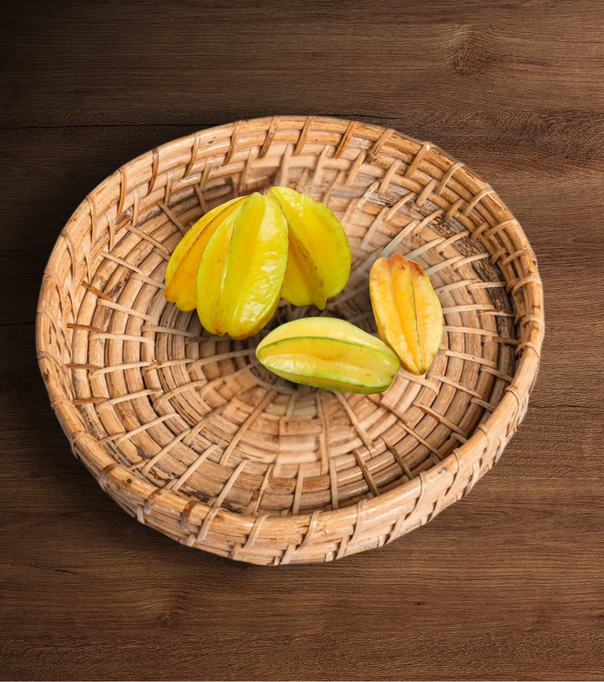 Artisanal Hand-Woven Cane Round Tray / Utility Basket