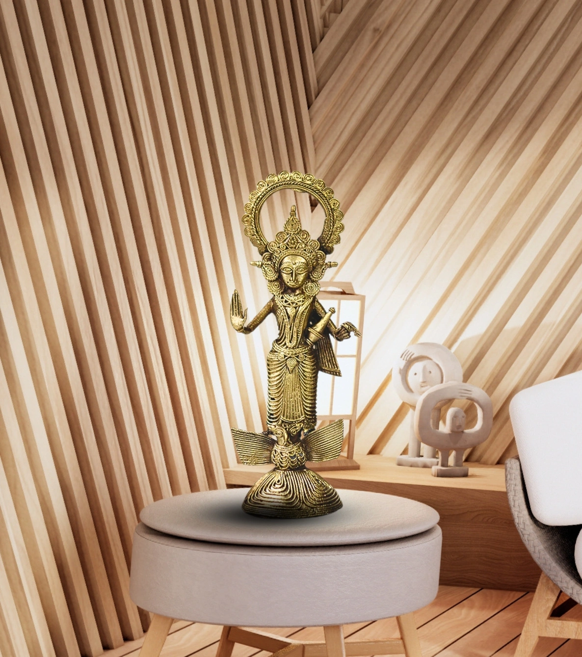 Heritage Dokra Goddess Lakshmi – Handcrafted Brass Deity of Prosperity