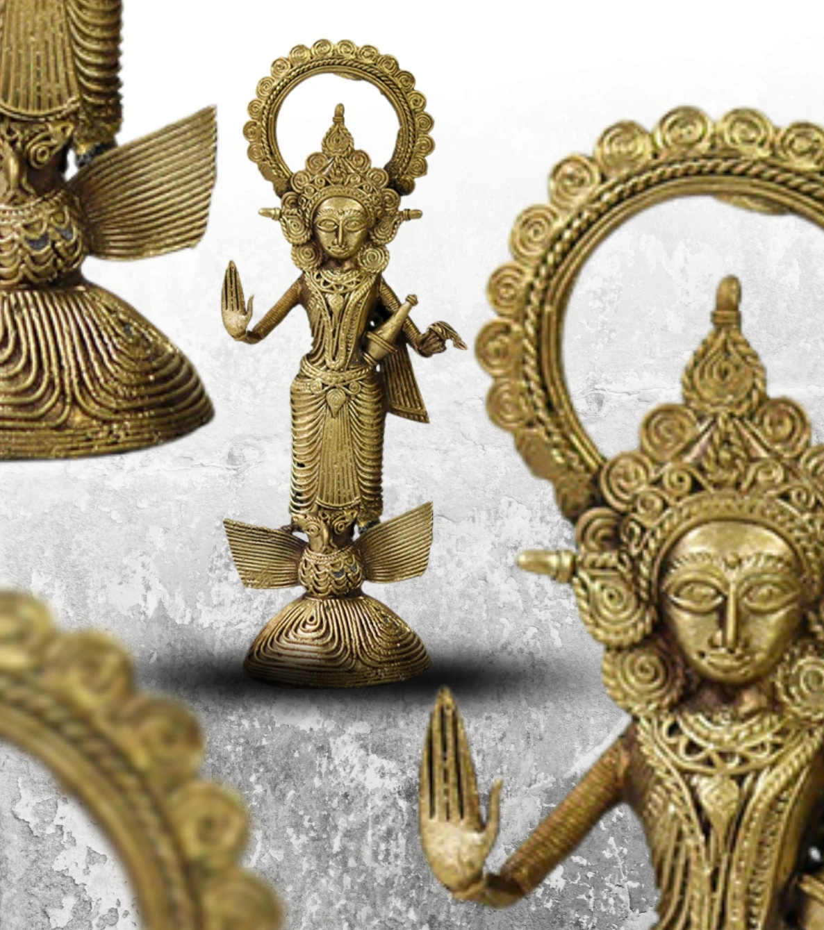 Heritage Dokra Goddess Lakshmi – Handcrafted Brass Deity of Prosperity