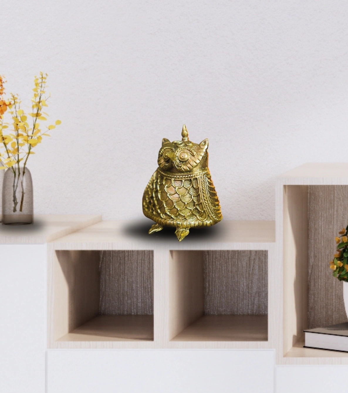 Heritage Dokra Small Owl – Handcrafted Brass Wisdom Figurine