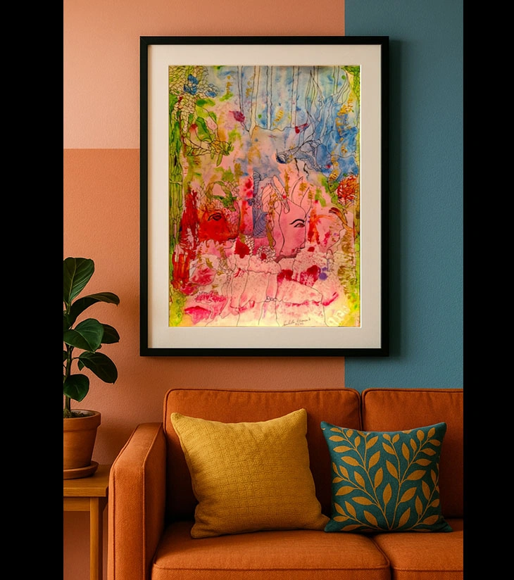 Premium Original Surreal Abstract Art – Different World II by Samhita Bhaumik (16.5"x23.4" Acrylic Canvas)