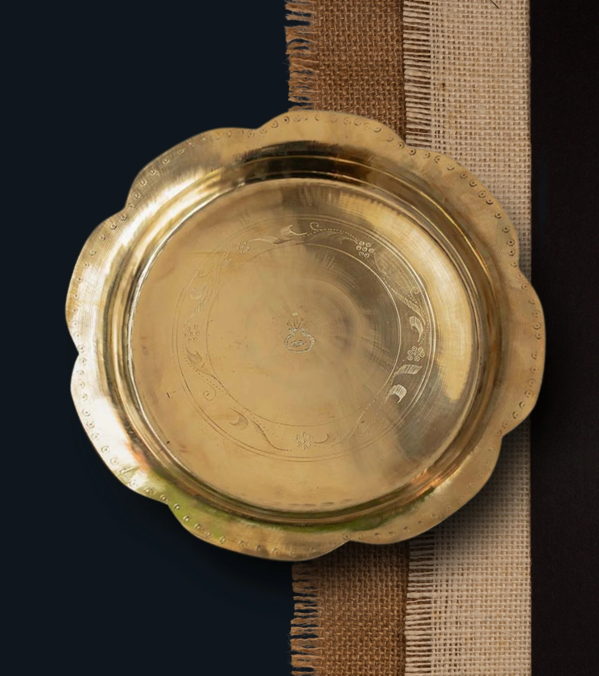 Hand-Hammered Pure Kansa Dinner Plate / Bhojan Thali