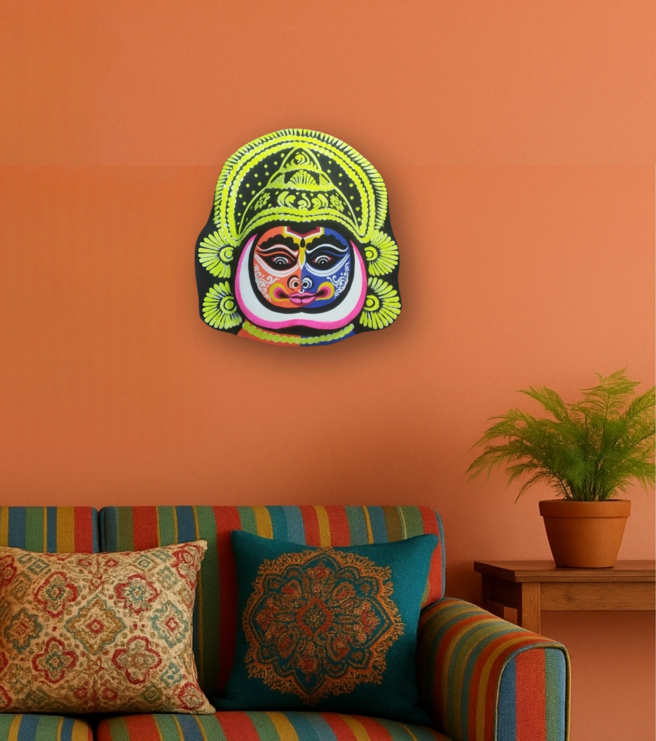 Malabar Majesty – Hand-Painted Kathakali Mask