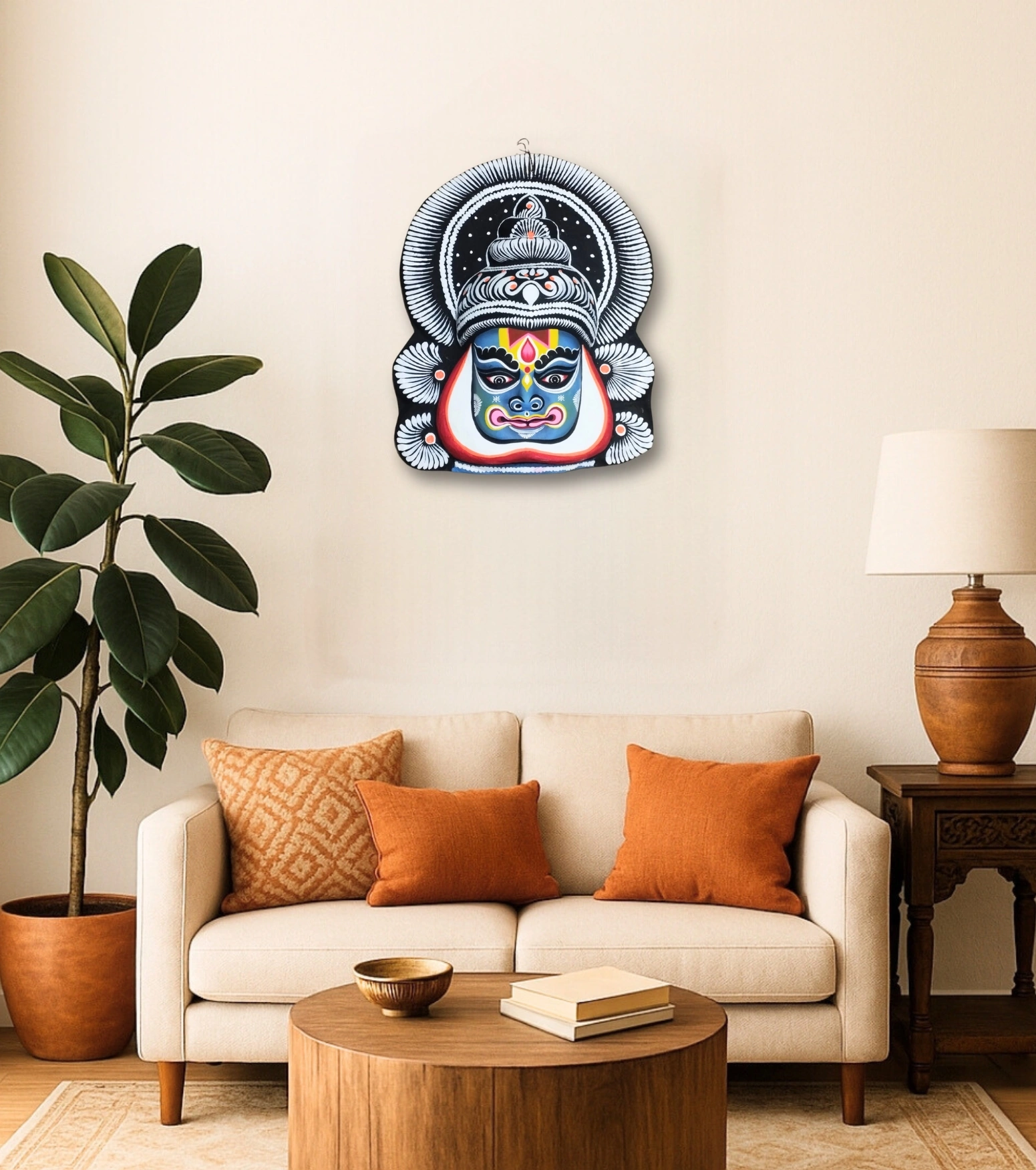 Raahr Veer – Chhau Warrior Mask (Monochrome Heritage Edition)