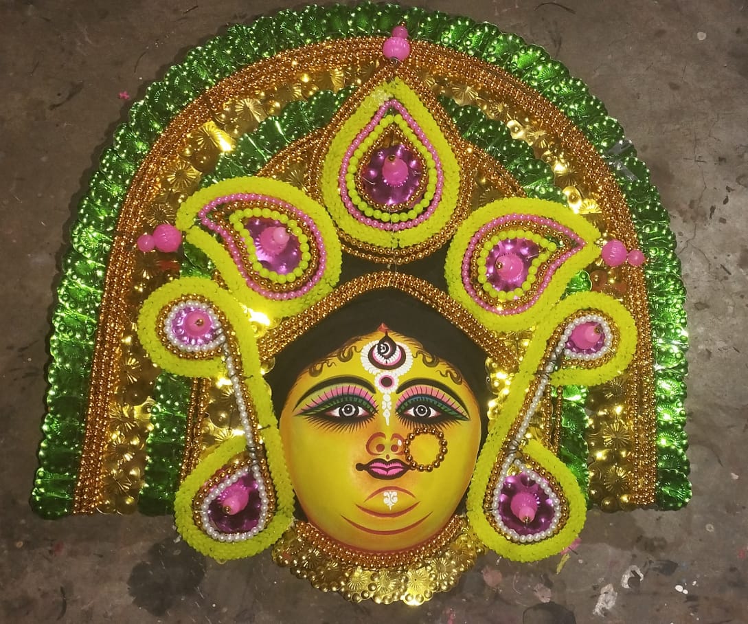 Rangmala Durga Mukhosh – Festive Goddess Chhau Mask