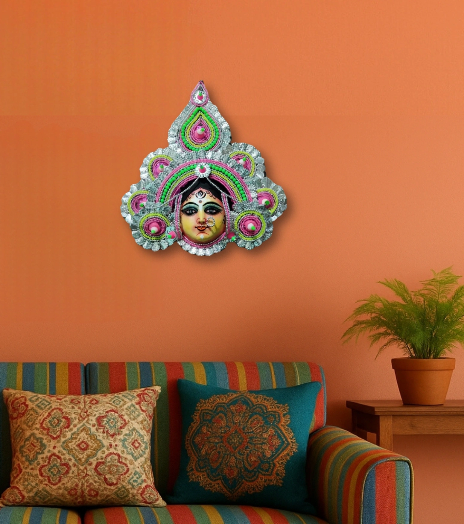 Shubhrangini – The Silver Radiance Handcrafted Purulia Chhau Mask
