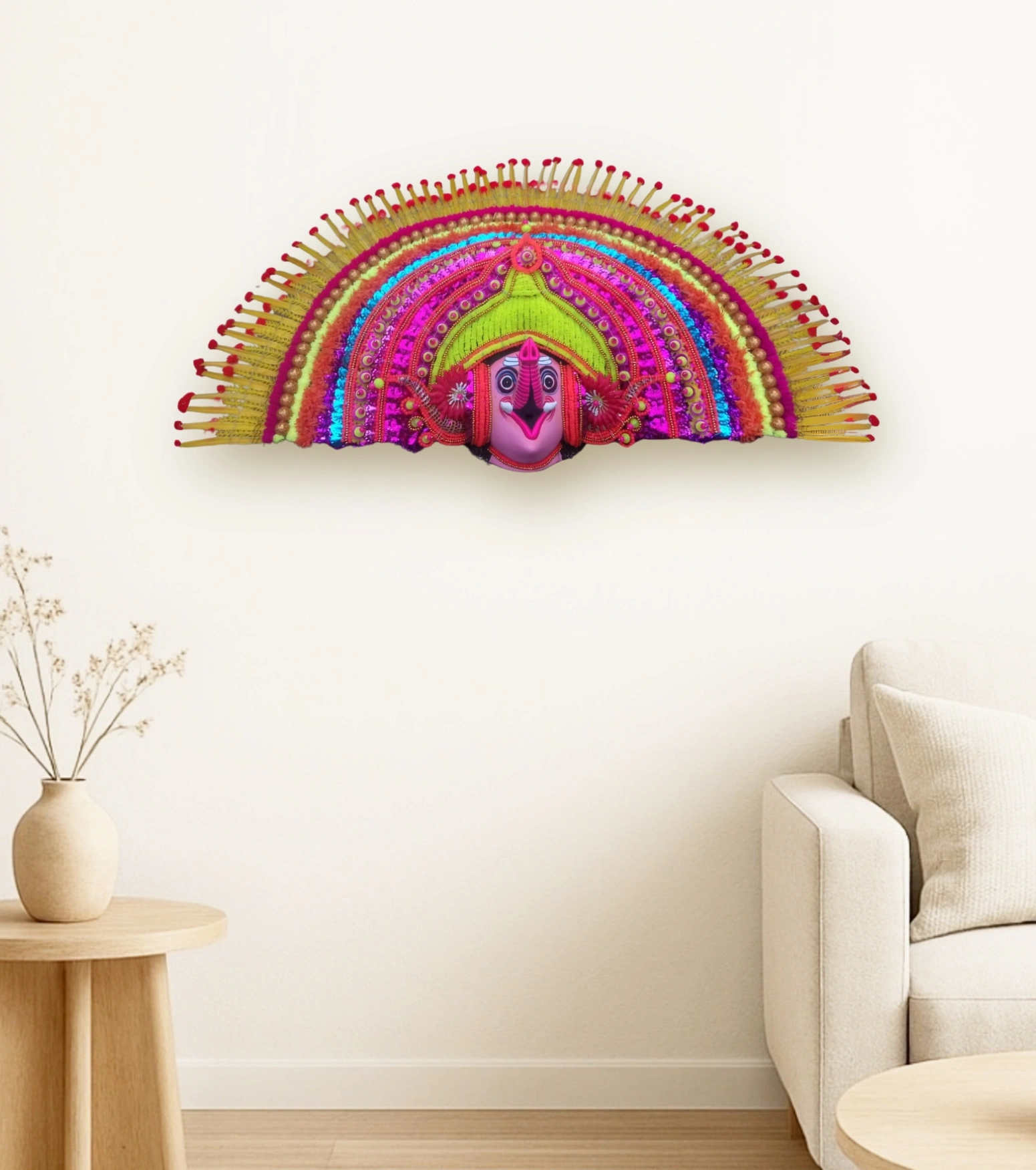 Vibrant Ganesha – Grand Purulia Chhau Mukhosh (Large Wall Art)