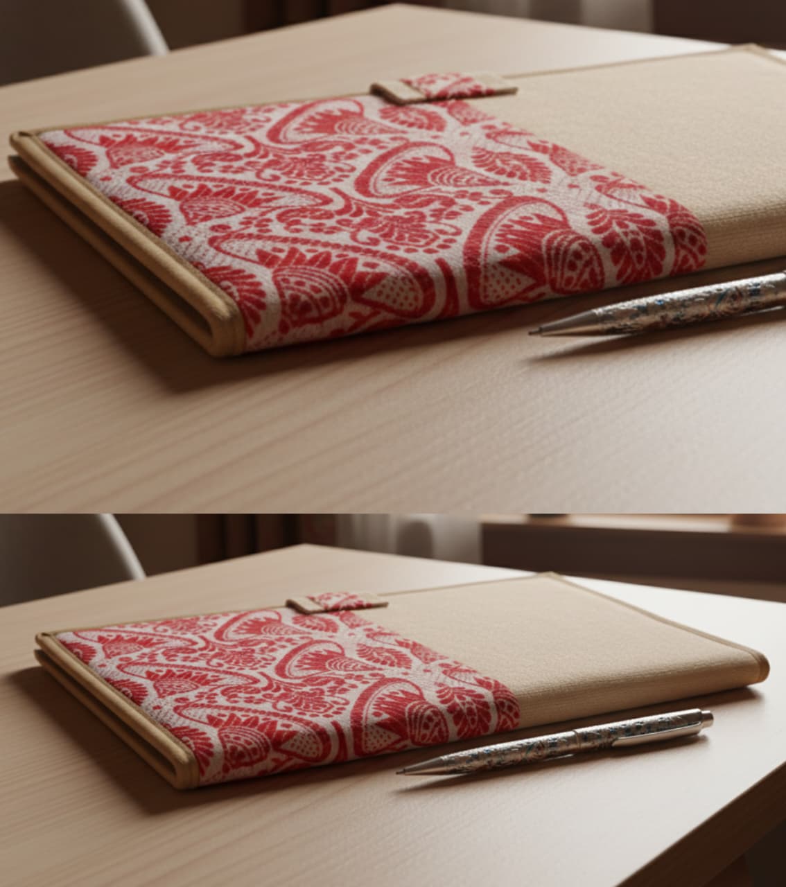 Handcrafted Gamosa Folder - Premium Jute Office & Document Organizer