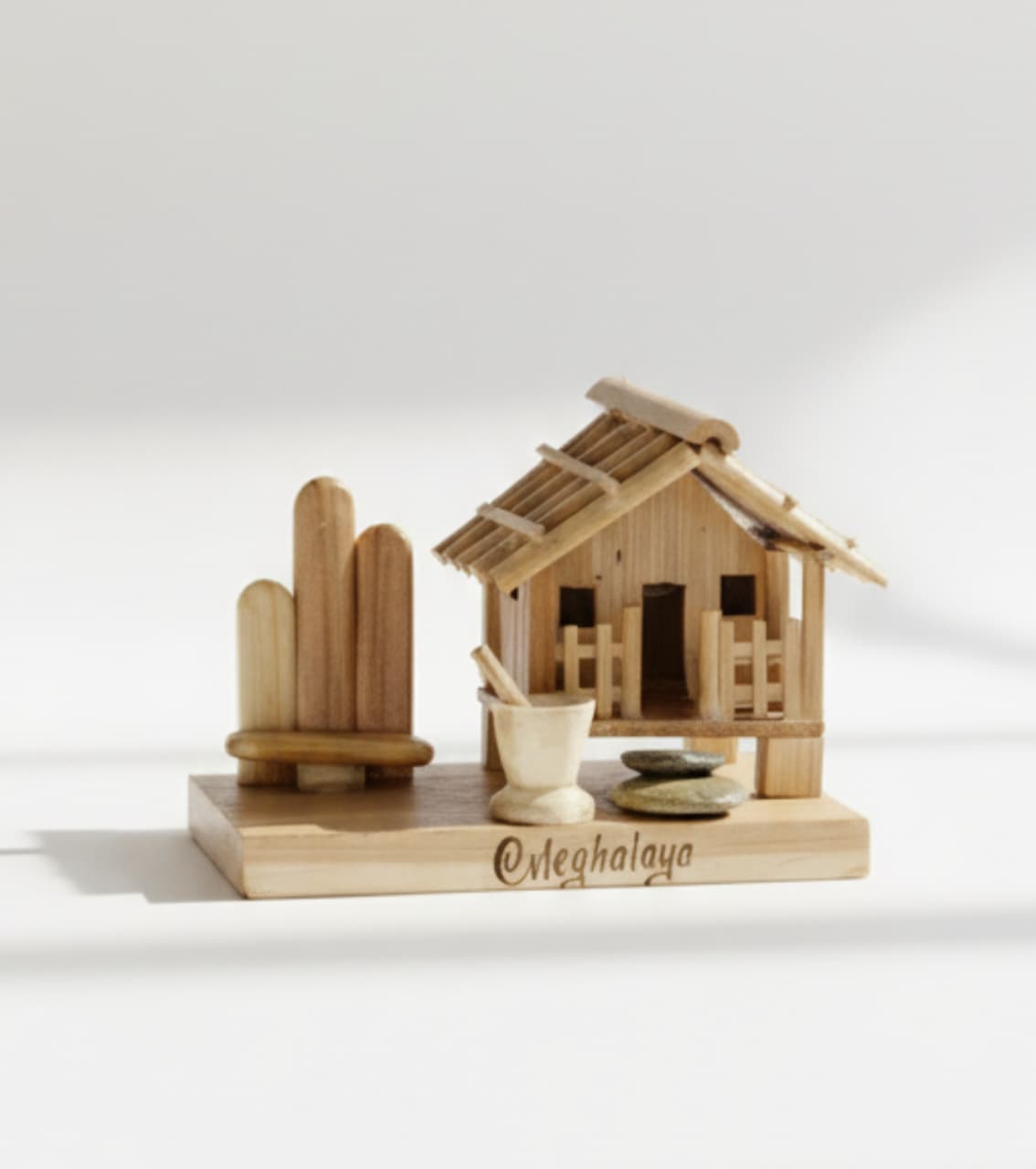 Handcrafted Miniature Bamboo Hut Meghalaya Medium Memento (Traditional Handmade Décor)