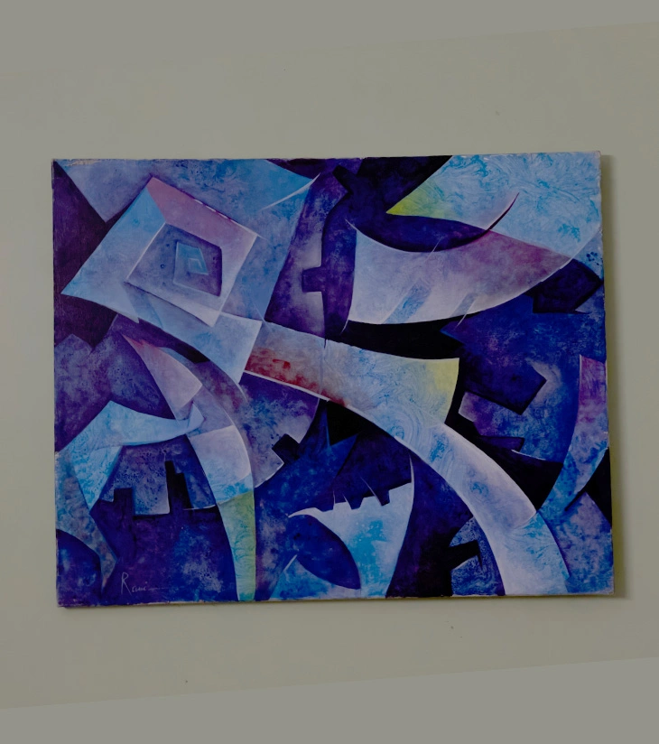 Premium Original Abstract Cityscape – "City of Quiet Storms" by Rani Bhowani (Acrylic on Canvas)