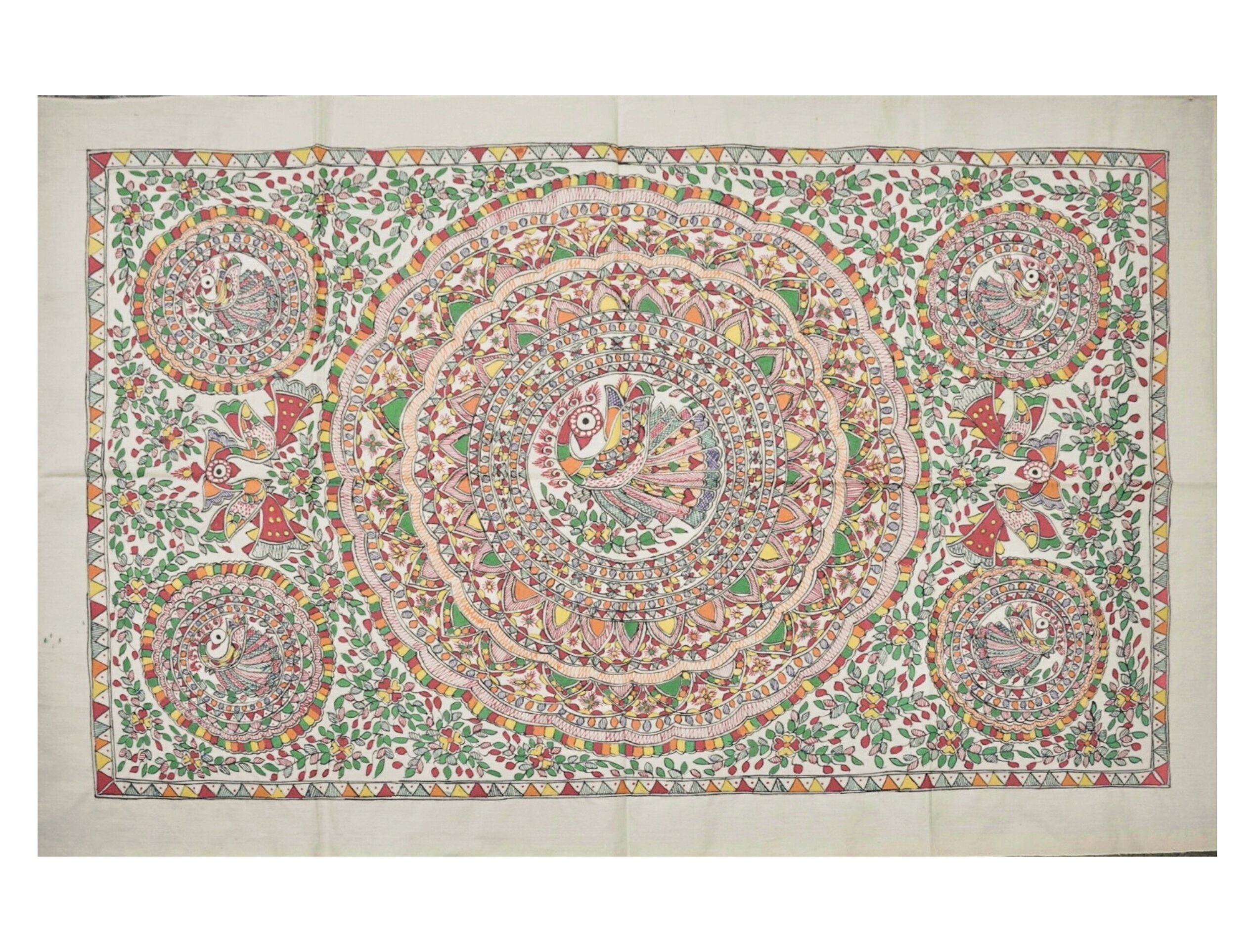 Matsya Mandala – Cycle of Life” Hand-Painted Madhubani Art