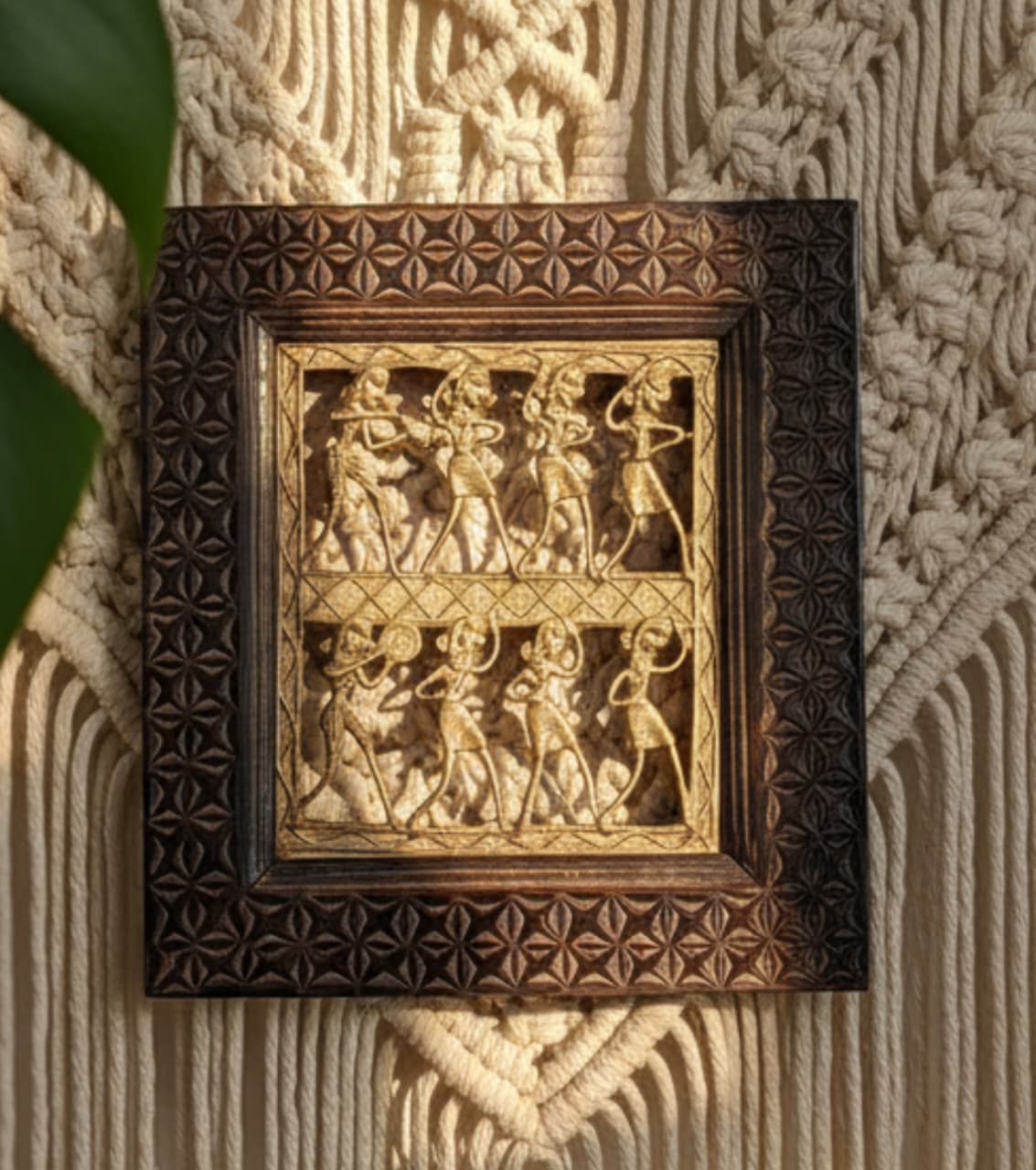 Dokra Brass Art With Wooden Frame