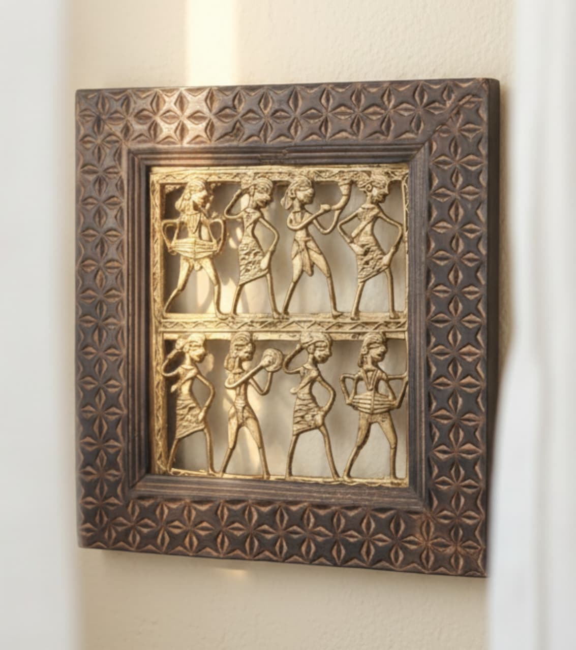 Dokra Brass Art With Wooden Frame