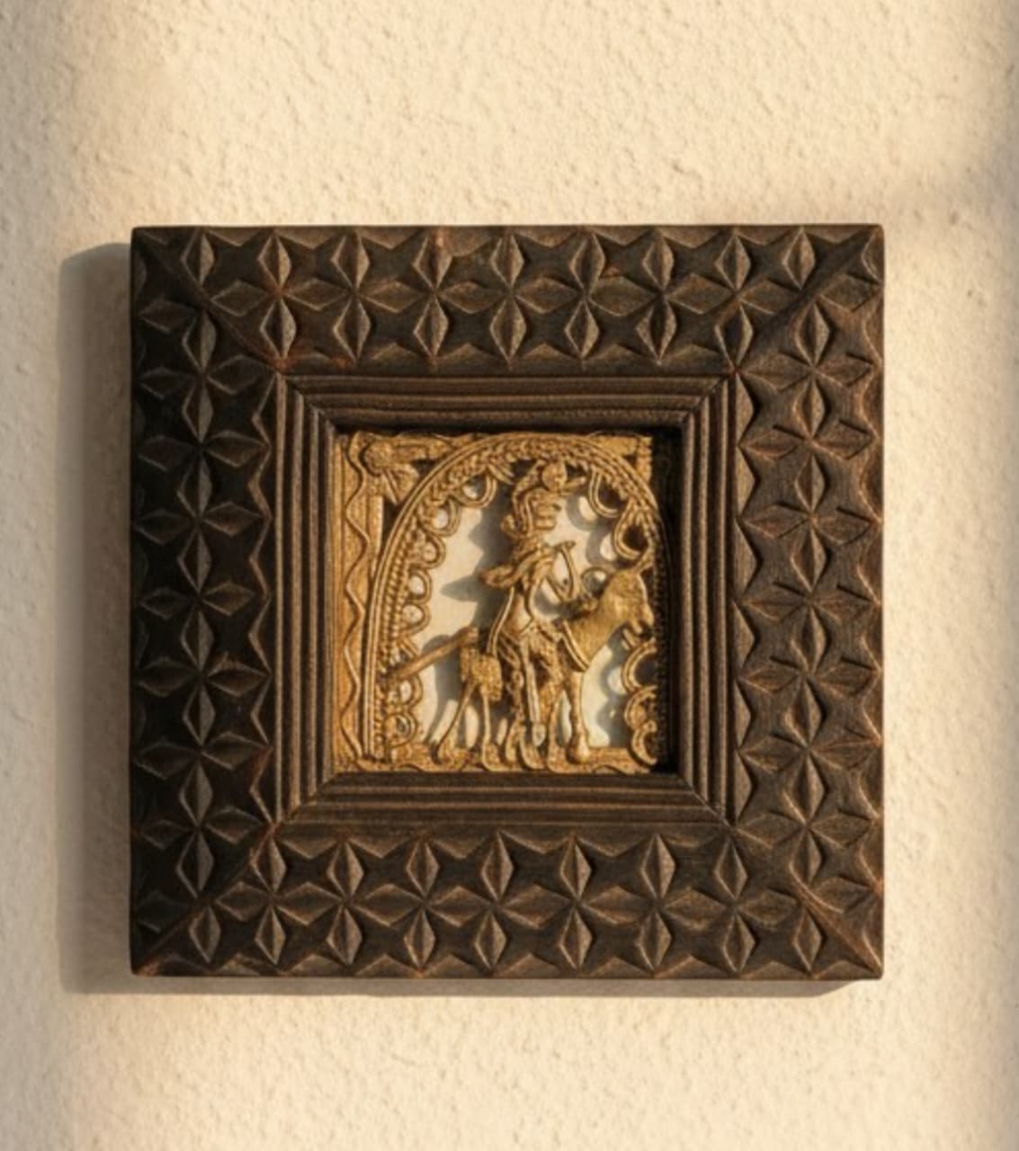 Dokra Brass Art With Wooden Frame