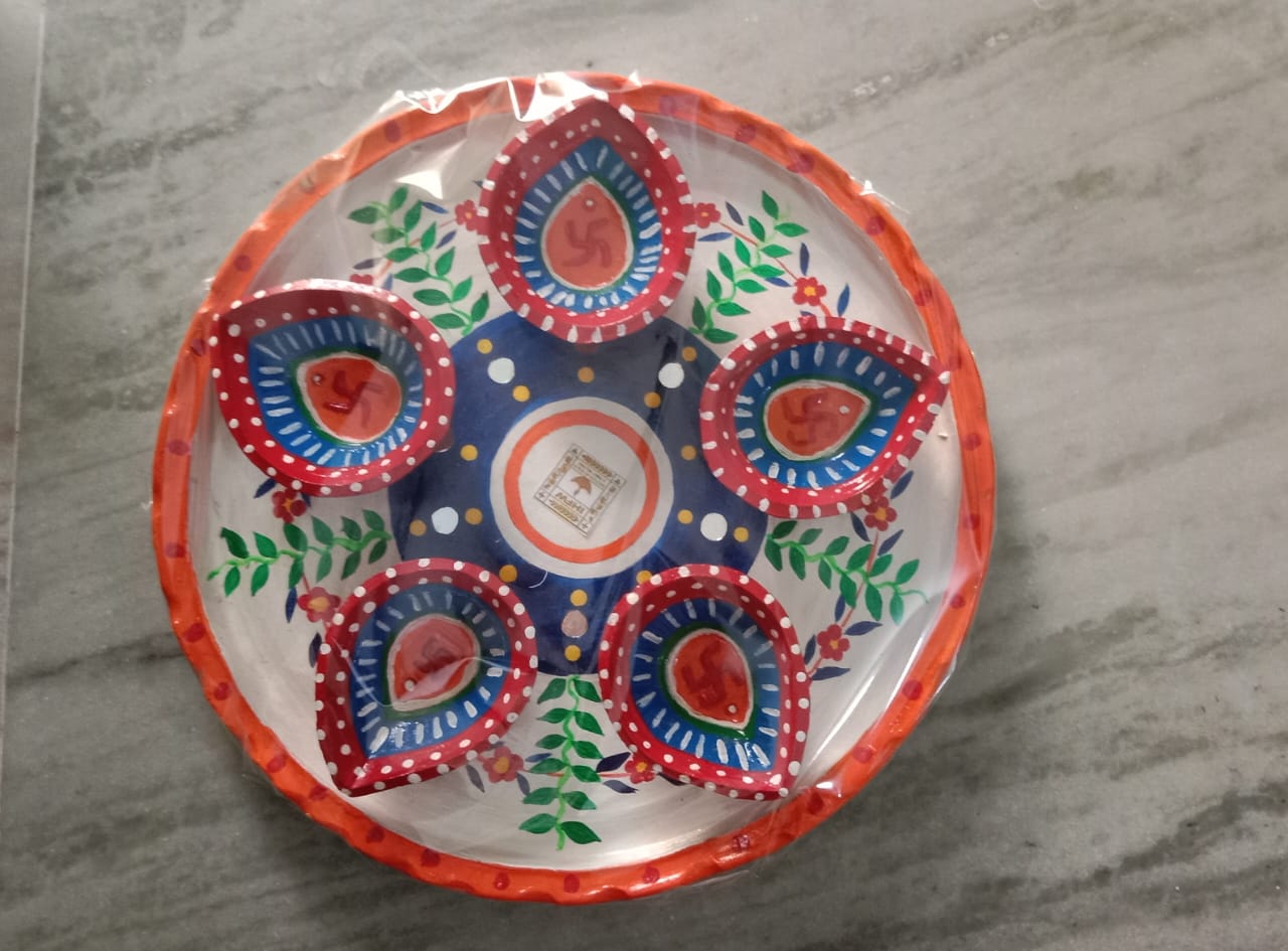 Premium Handcrafted Festive Decor – Divya Shringar Diya Thali: "Festive Light, Empowered Hands" by IndiTemptation