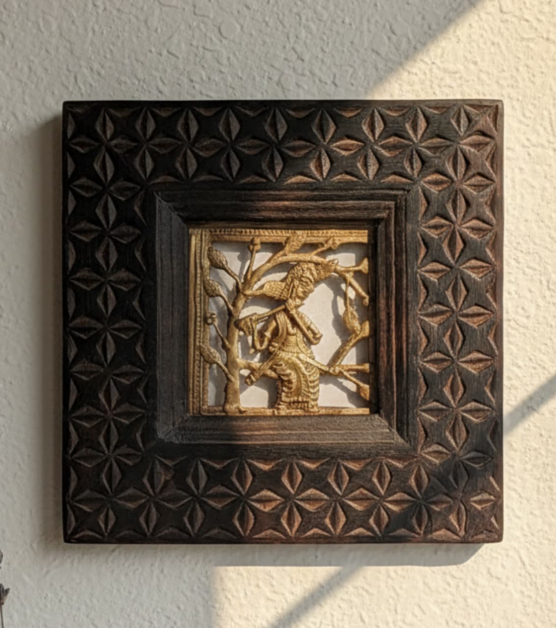 Dokra Brass Art With Wooden Frame