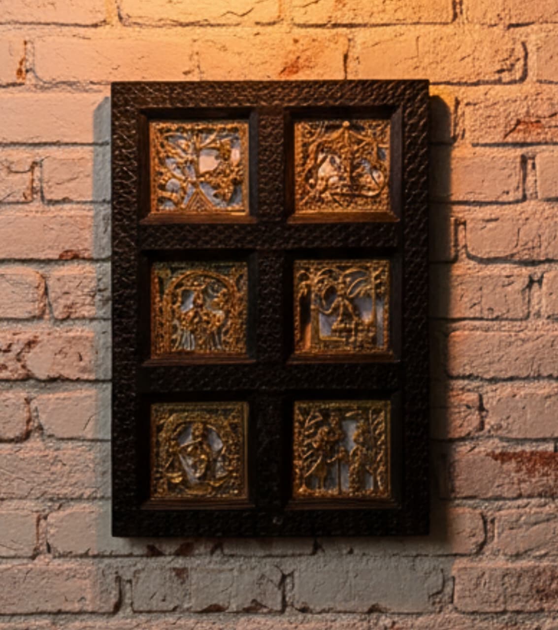Dokra Brass Art With Wooden Frame