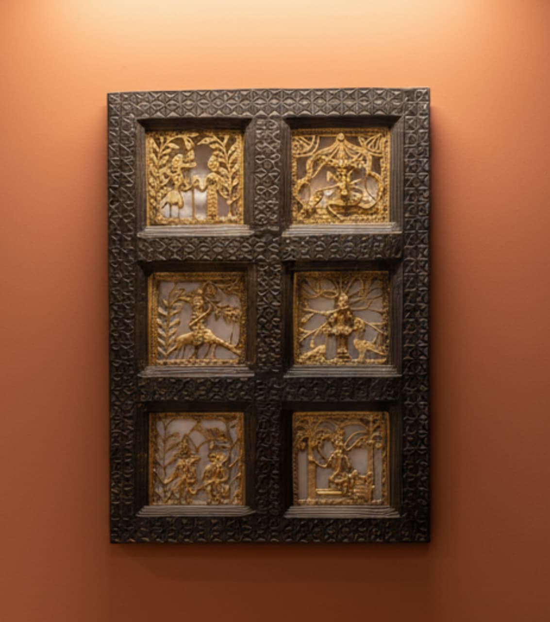 Dokra Brass Art With Wooden Frame