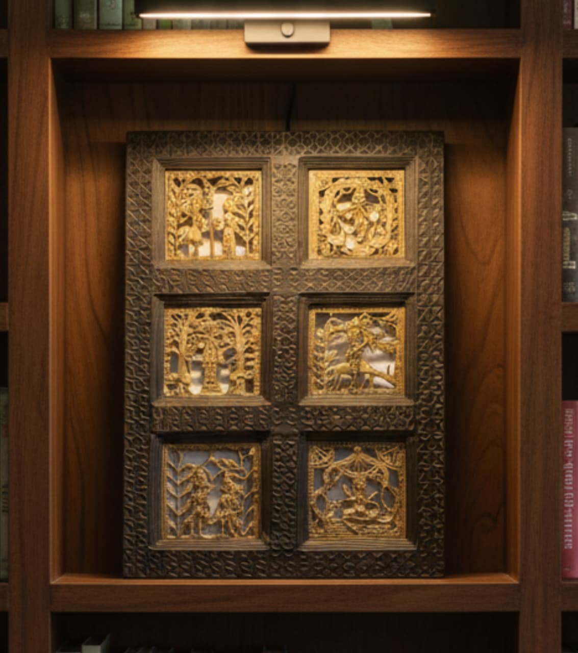 Dokra Brass Art With Wooden Frame