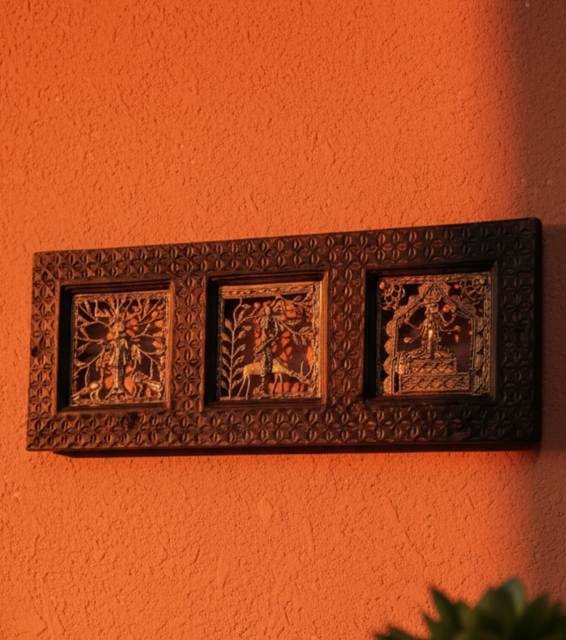 Dokra Brass Art With Wooden Frame
