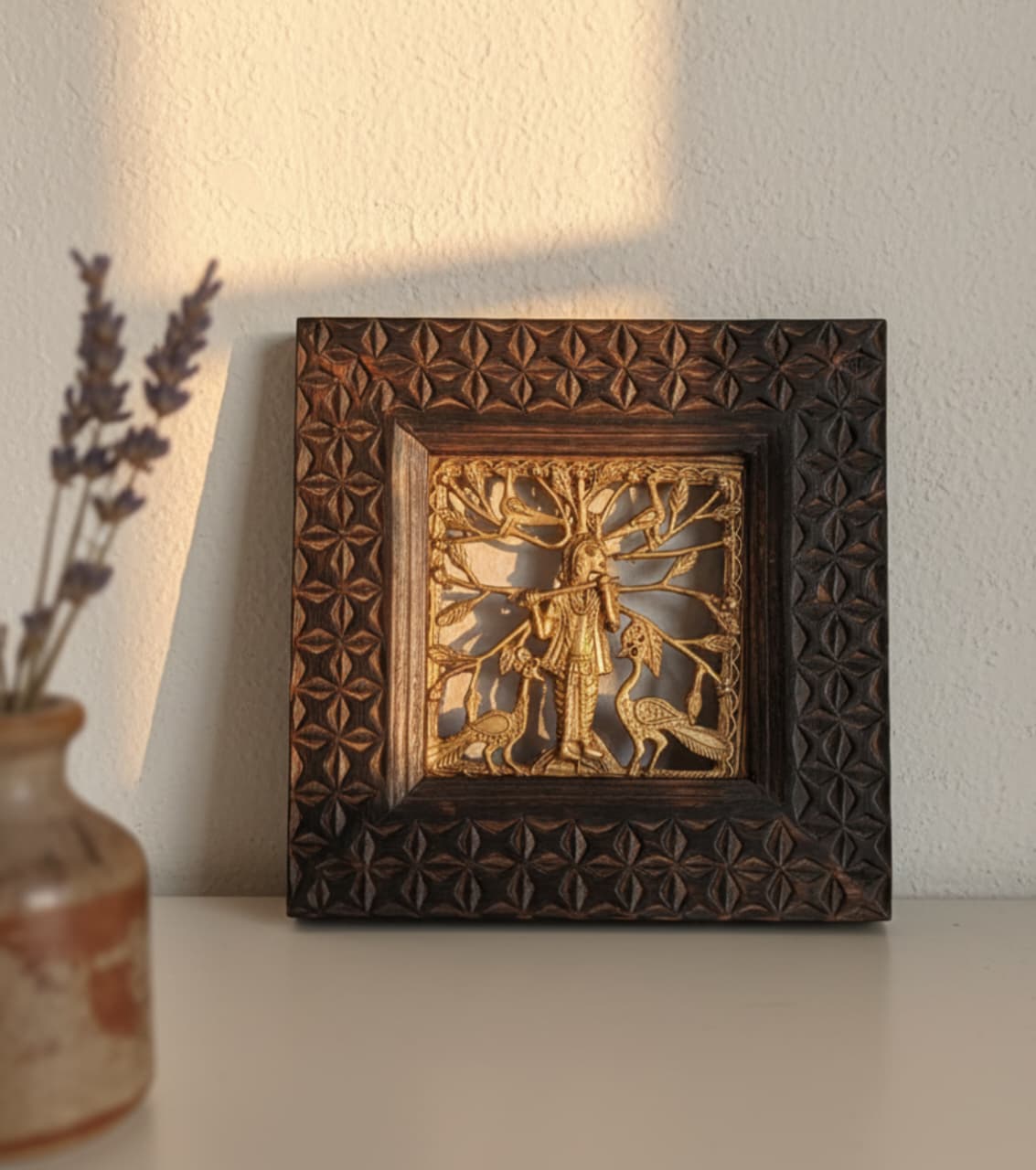 Dokra Brass Art With Wooden Frame