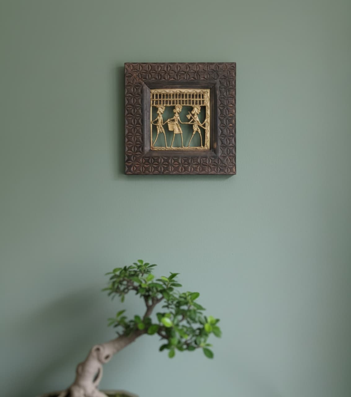Dokra Brass Art With Wooden Frame