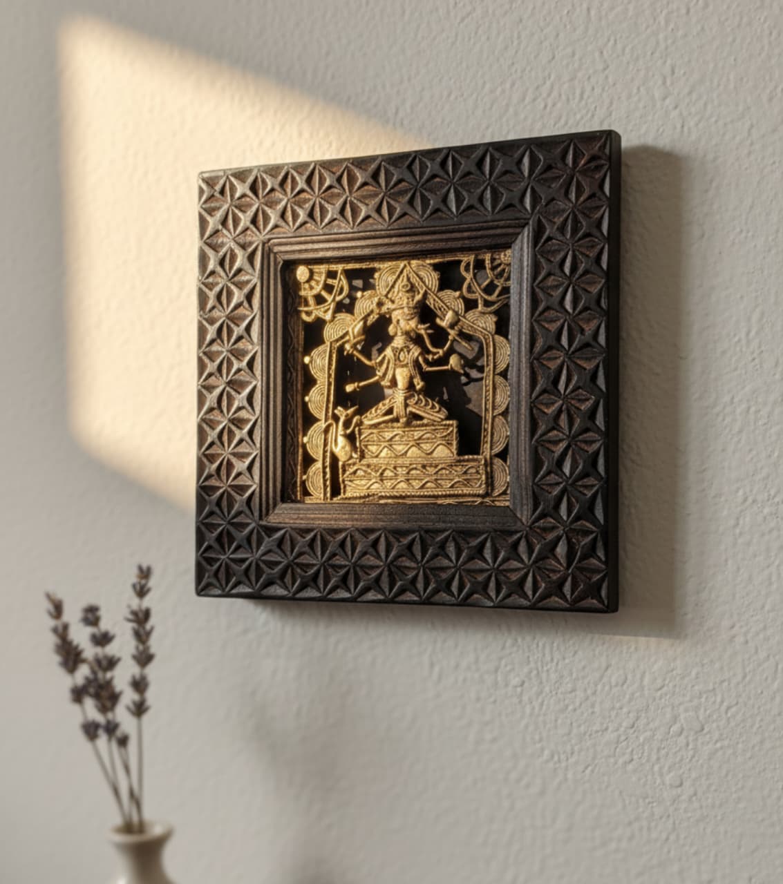 Dokra Brass Art With Wooden Frame