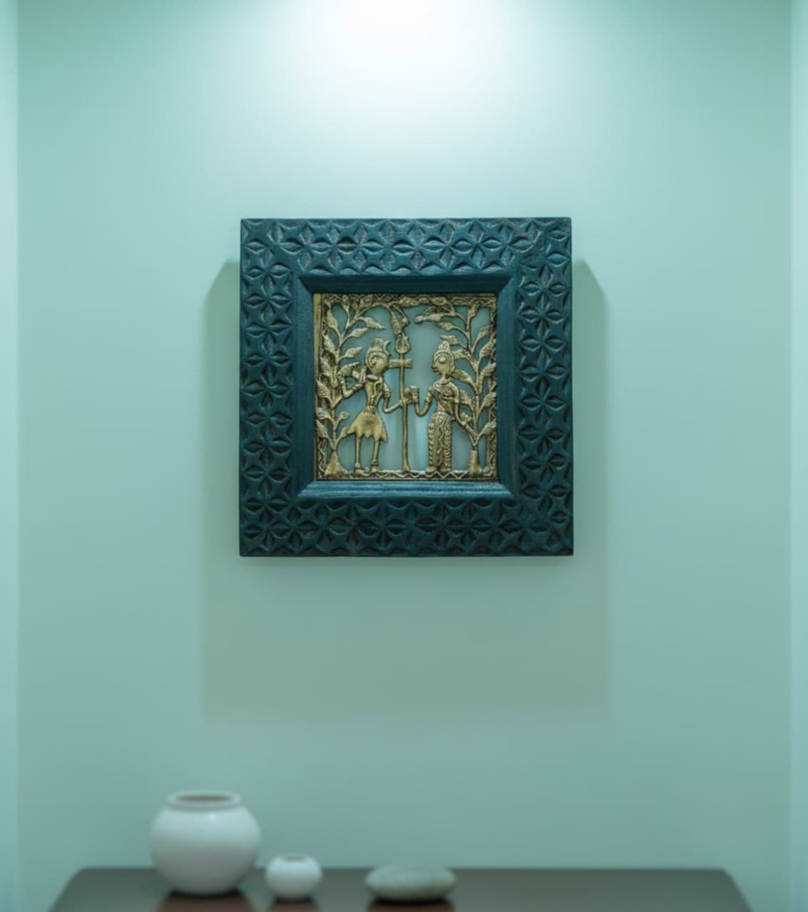 Dokra Brass Art With Wooden Frame