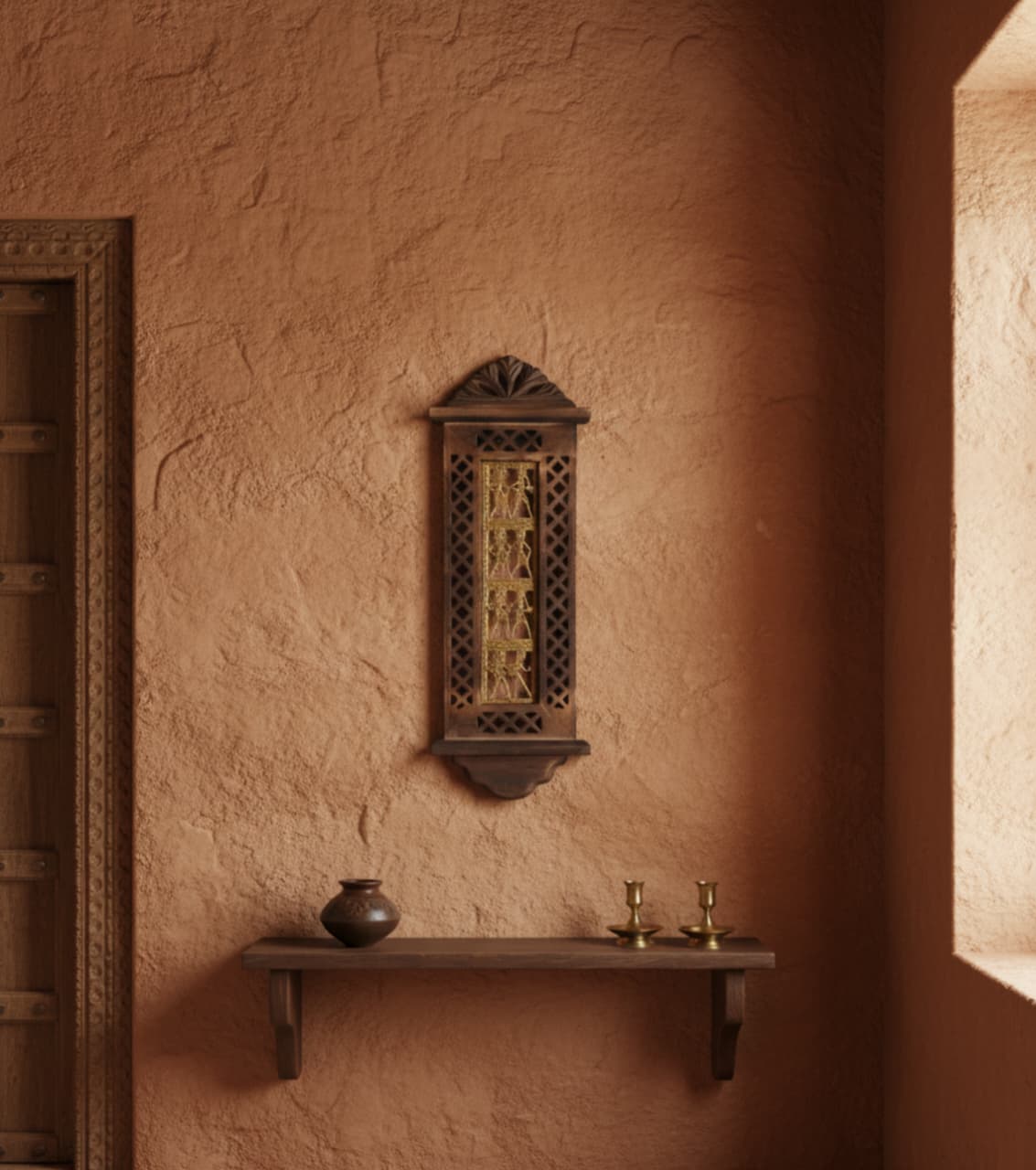 Dokra Brass Art With Wooden Frame