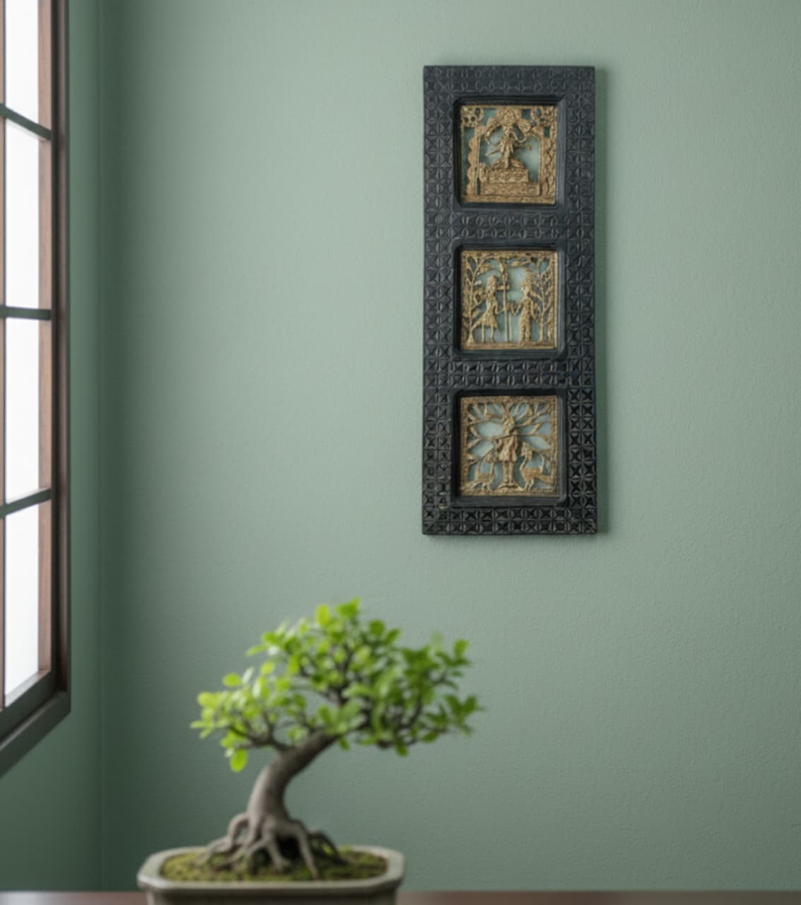 Dokra Brass Art With Wooden Frame