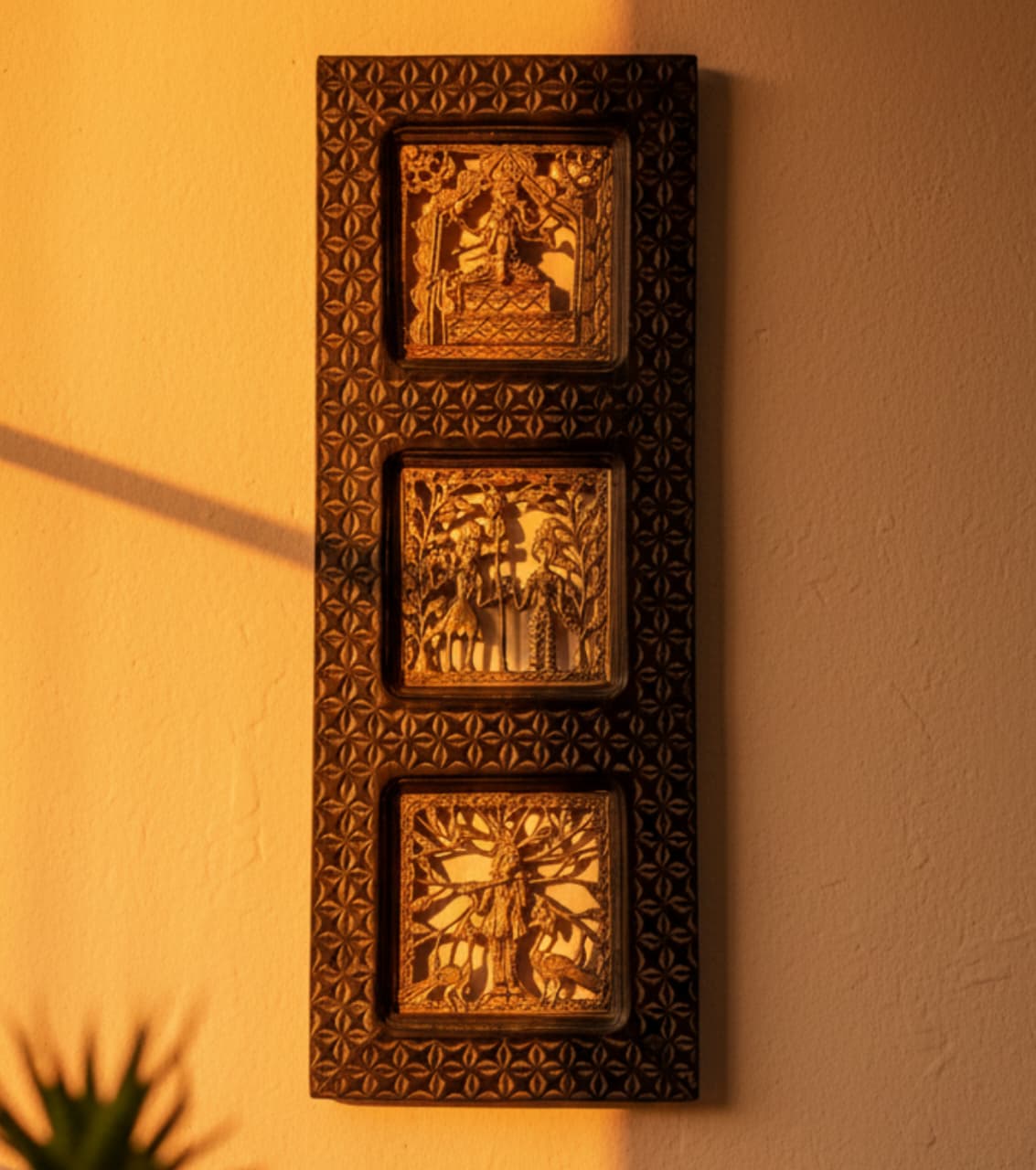 Dokra Brass Art With Wooden Frame